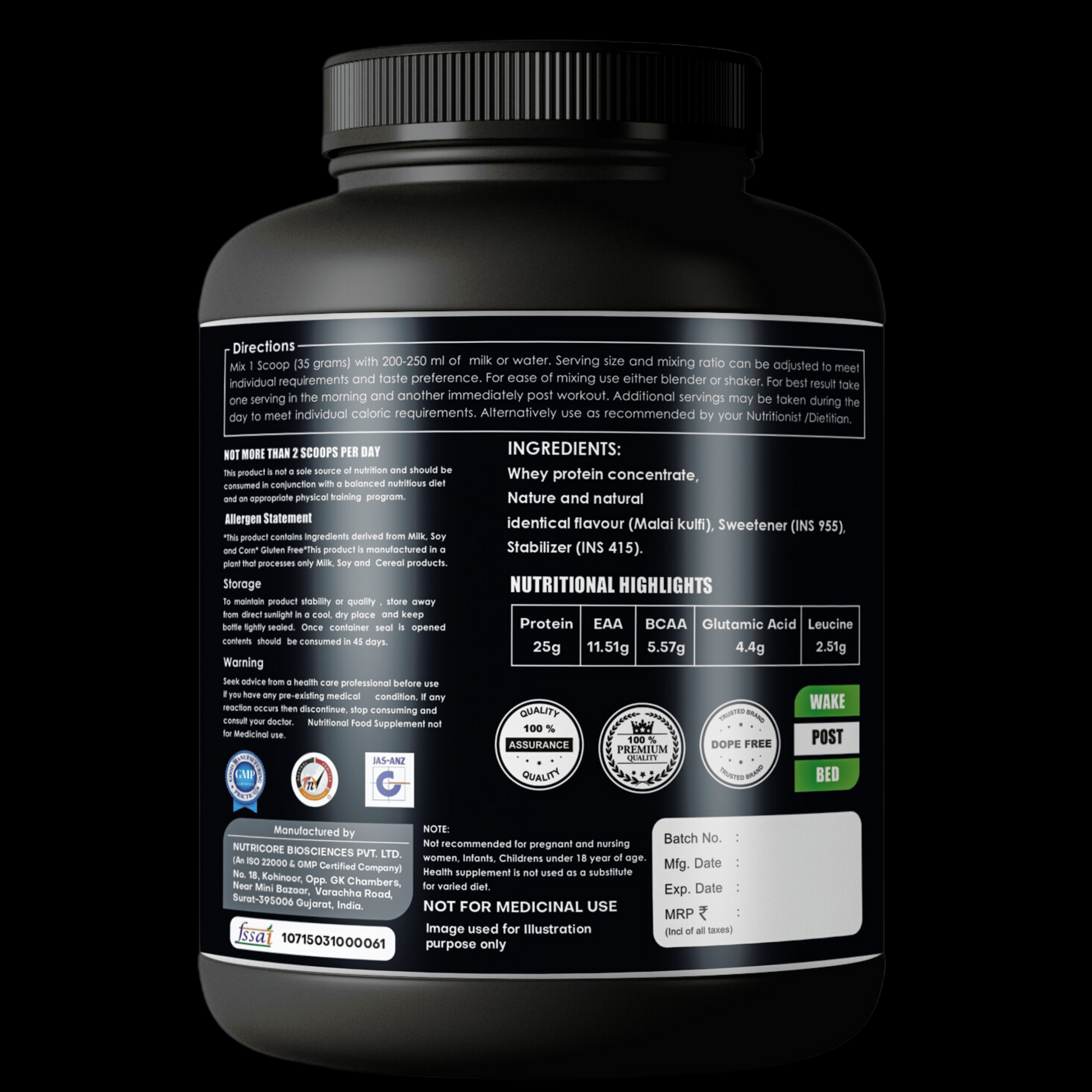 Unbeaten armour whey supplement