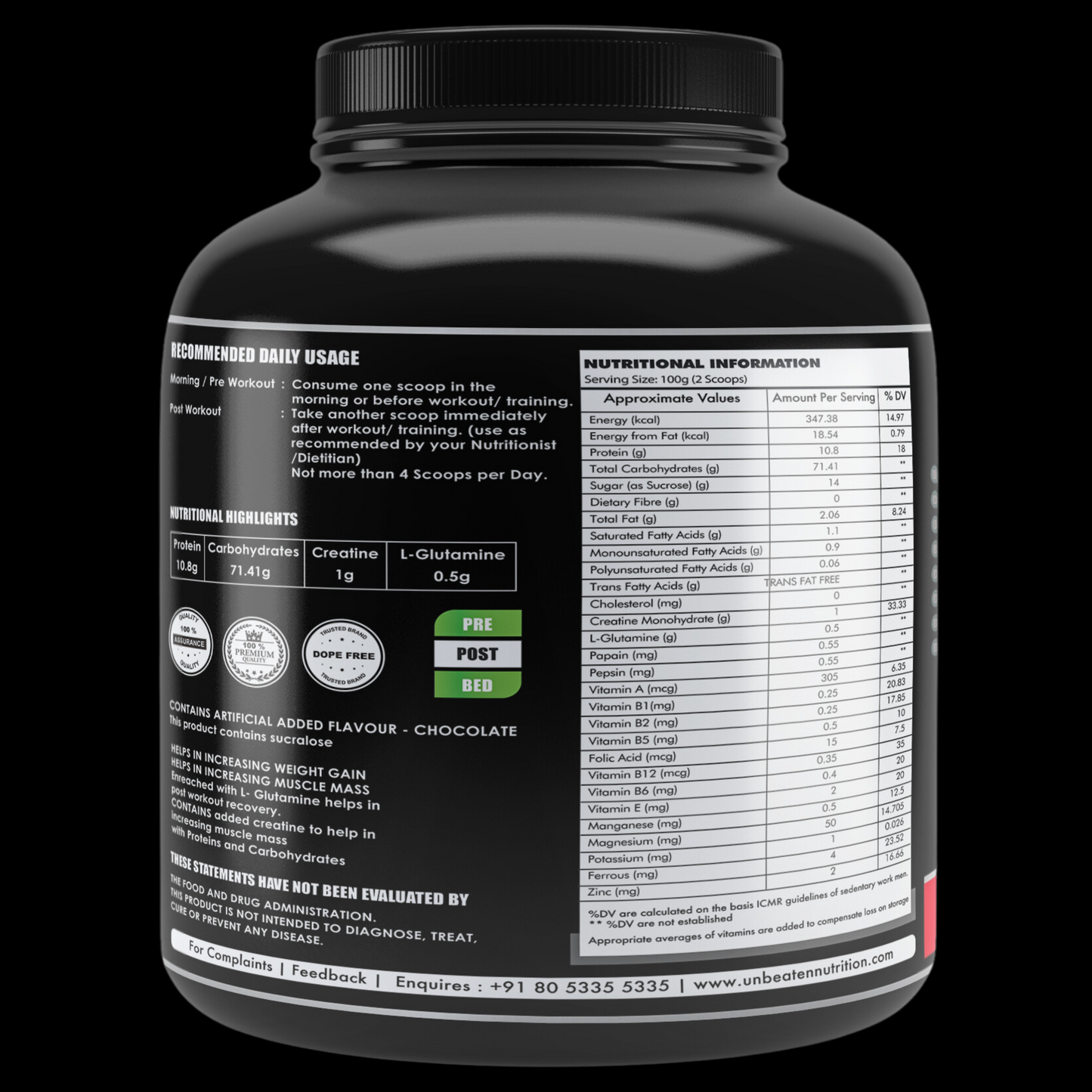 mass expert 3kg unbeaten nutrition