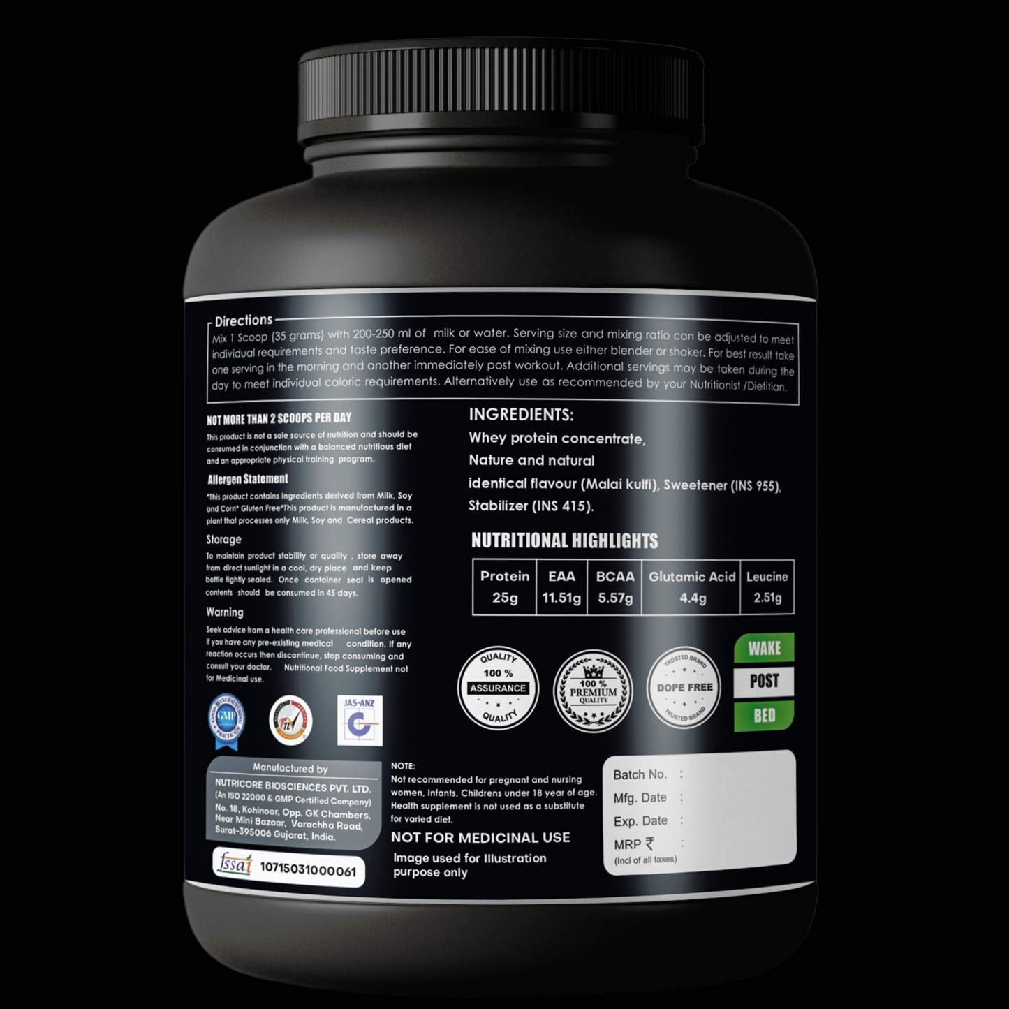 Unbeaten armour whey supplement